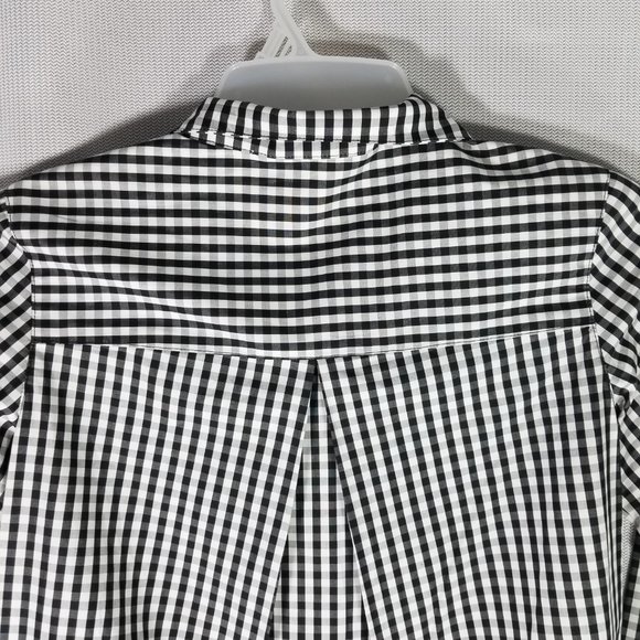 Sara Campbell XS Black White Collared Striped Button Down Tunic Dress Shirt NWT - Picture 7 of 8